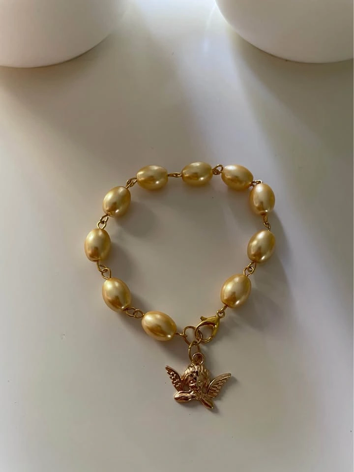 Handmade Pearl & Gold Charm Bracelets – Sold Separately or as a - photo 2