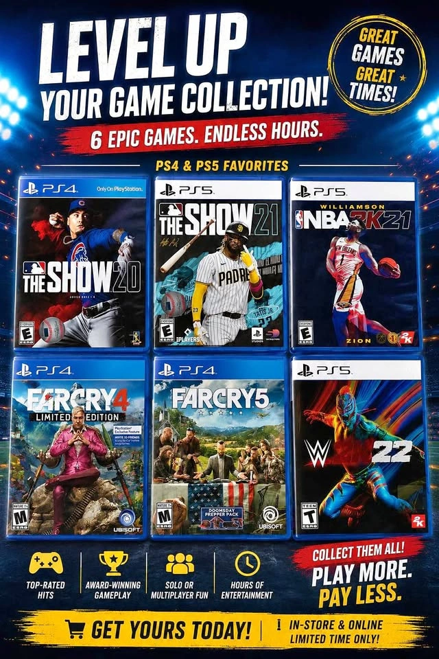 PlayStation PS4 & PS5 6-Game Bundle