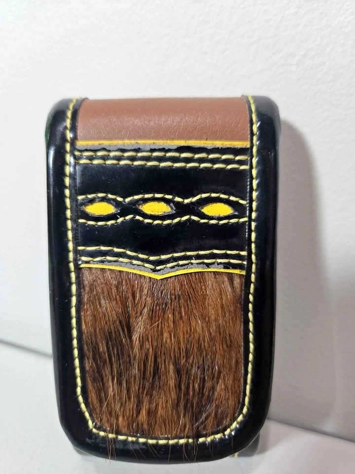 Vintage Leather and Cowhide Belt Pouch