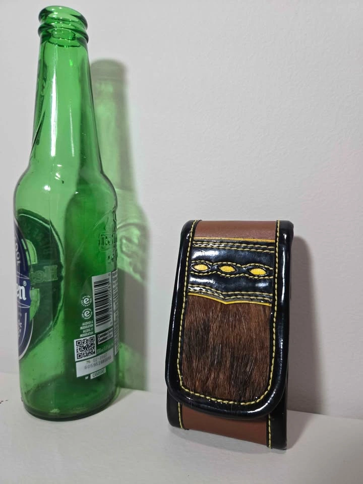 Vintage Leather and Cowhide Belt Pouch - photo 2