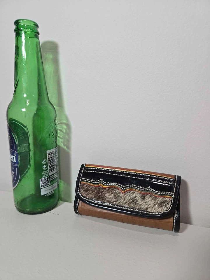 Handmade Leather and Cowhide Belt Pouch - photo 2