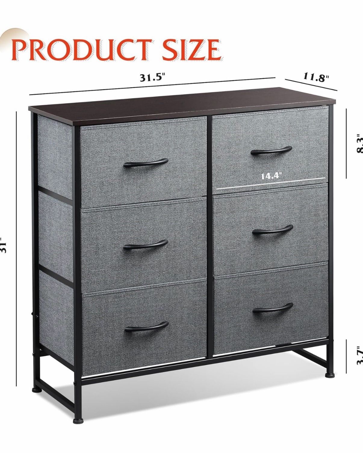 6 Drawer Dresser - Fabric Drawers - photo 2
