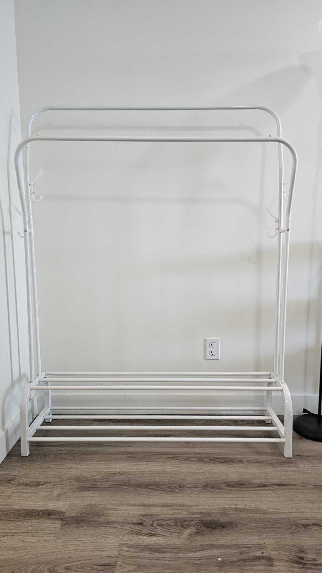 Metal Garment Rack with Shoe Storage