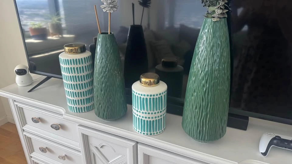 Teal & Gold Decorative Vases & Jars - photo 2