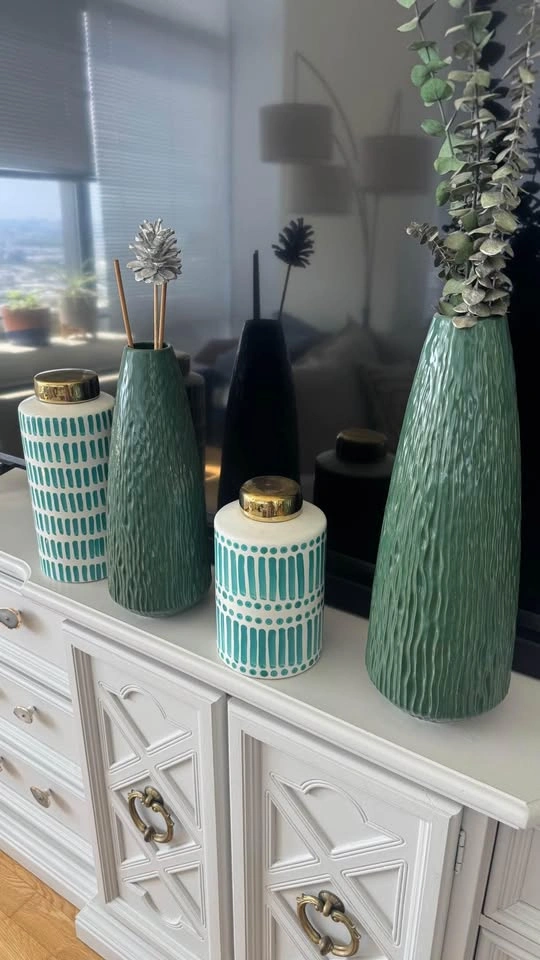 Teal & Gold Decorative Vases & Jars - photo 3
