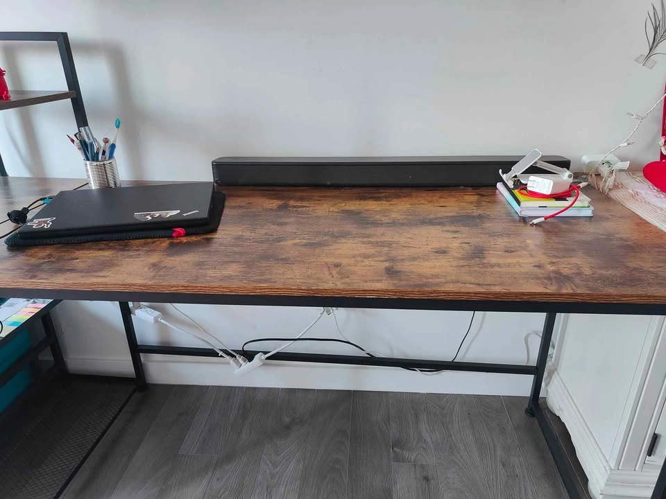 Computer work desk with shelves - photo 2