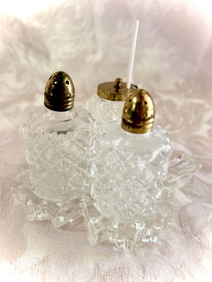 Vintage Cut Glass Cruet Set with Tray - photo 3