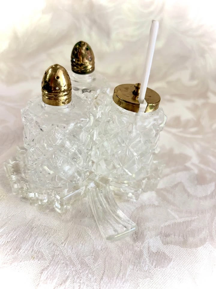 Vintage Cut Glass Cruet Set with Tray - photo 4