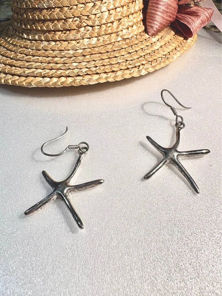 Sterling silver 925 Starfish Dangle Earrings - photo 2