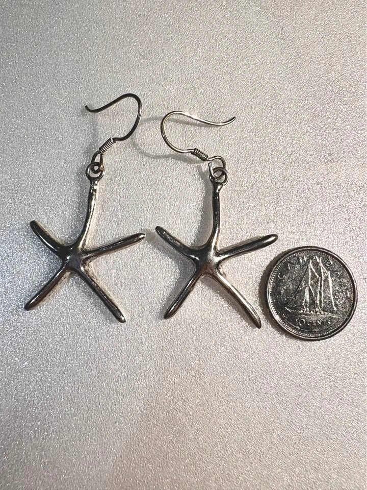 Sterling silver 925 Starfish Dangle Earrings - photo 4