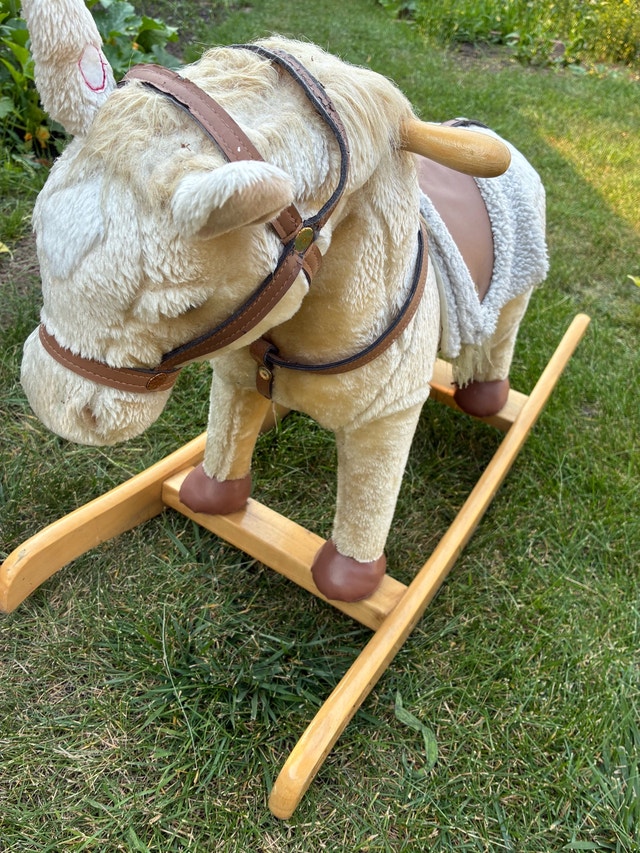 Plush Rocking Horse with Wooden Base - photo 3