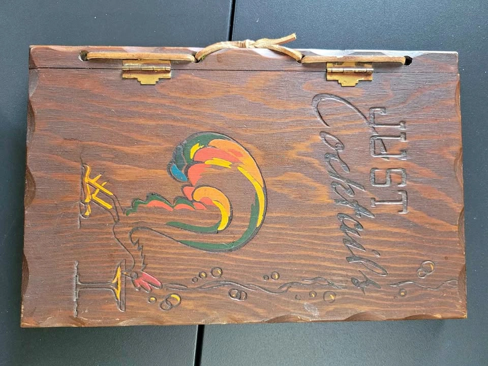 1939 Just Cocktails First Edition Wooden Book Asheville NC