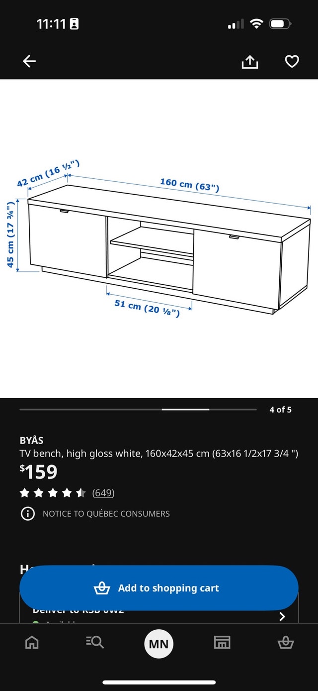 IKEA BYAS TV Bench - photo 2