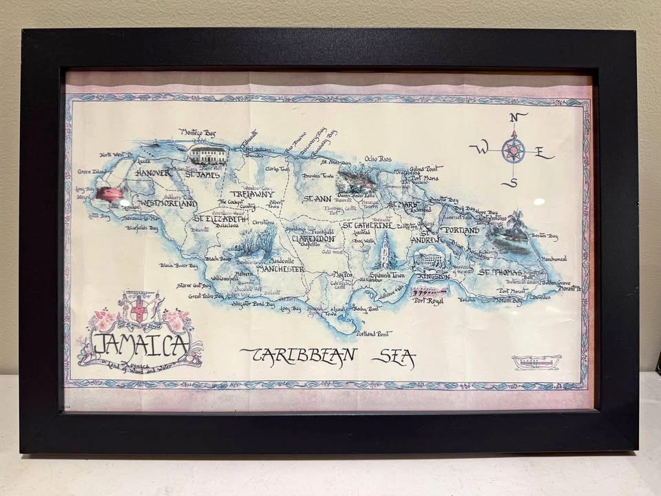 Painting of Map of Jamaica