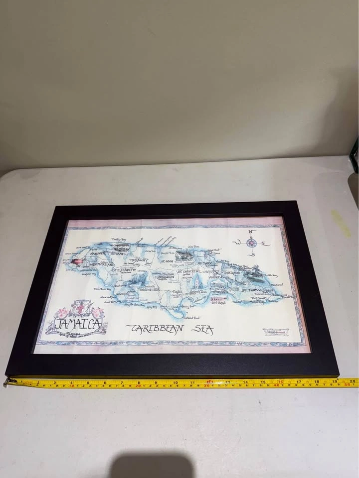 Painting of Map of Jamaica - photo 4
