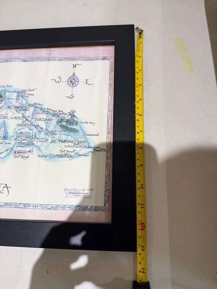 Painting of Map of Jamaica - photo 5