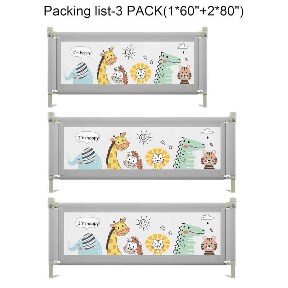 3 Pack Baby Guard Bed Rails for Toddlers Adjustable Height - photo 4