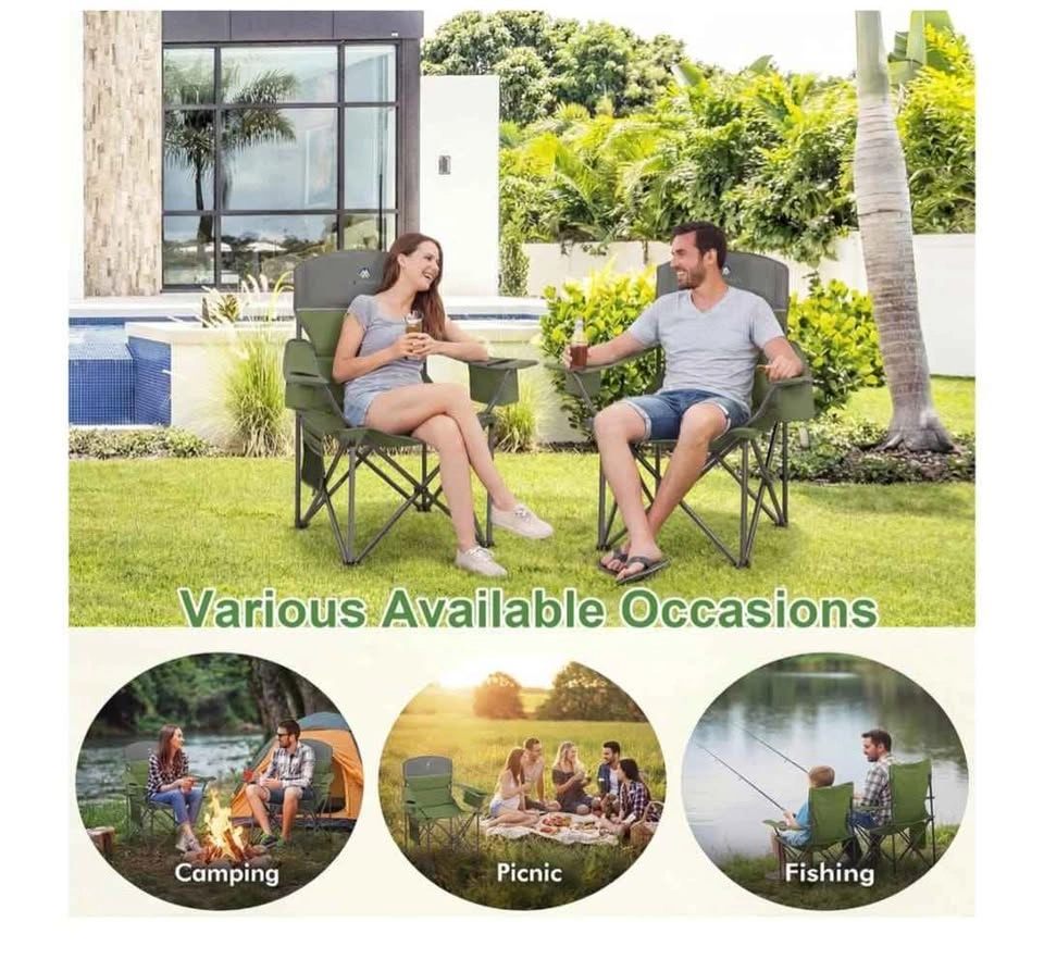Brand new Heavy-Duty Comfort: 2-Pack Oversized Padded Camping Ch - photo 2