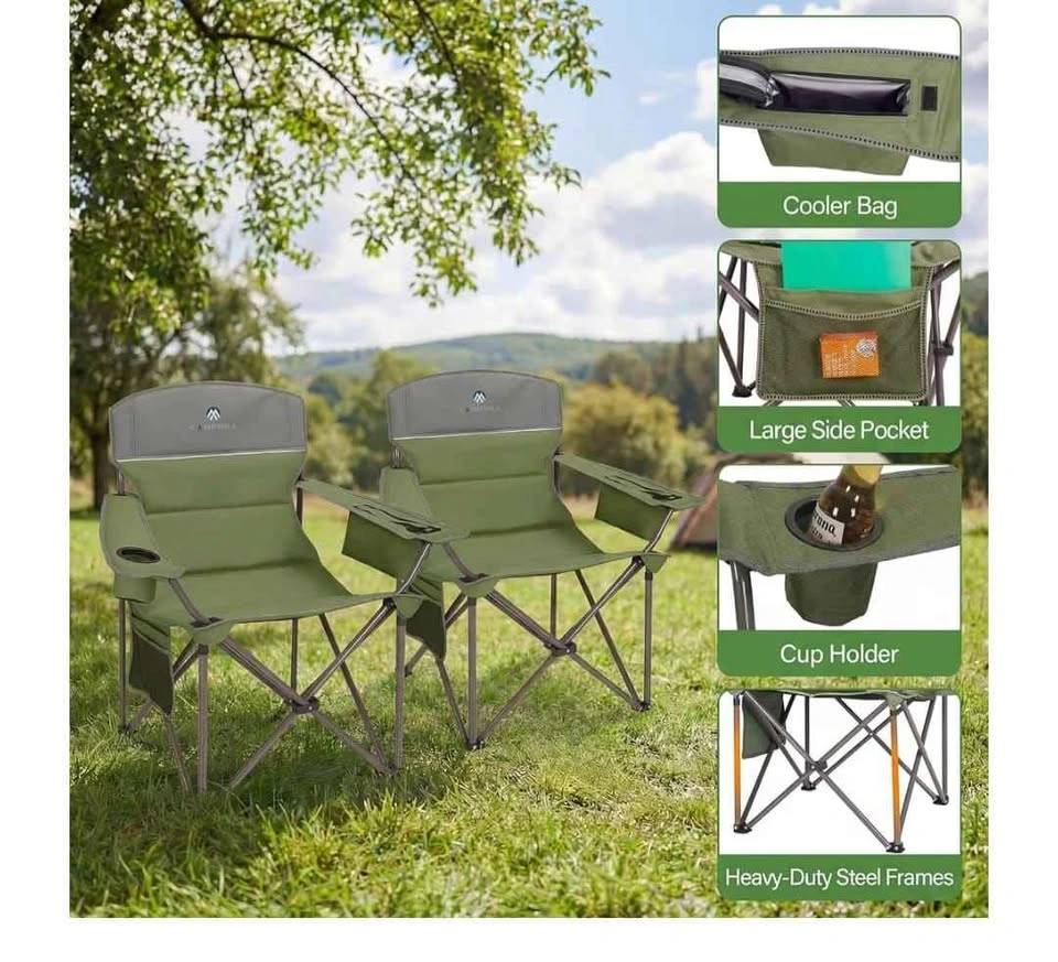 Brand new Heavy-Duty Comfort: 2-Pack Oversized Padded Camping Ch - photo 3