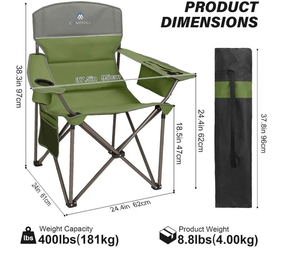 Brand new Heavy-Duty Comfort: 2-Pack Oversized Padded Camping Ch - photo 4