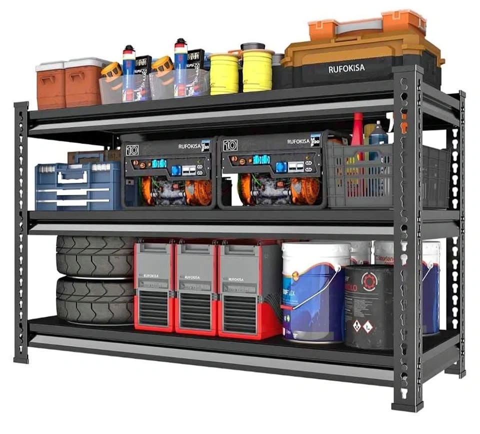 Heavy Duty 3-Tier Metal Garage Shelves - 1800lbs Capacity