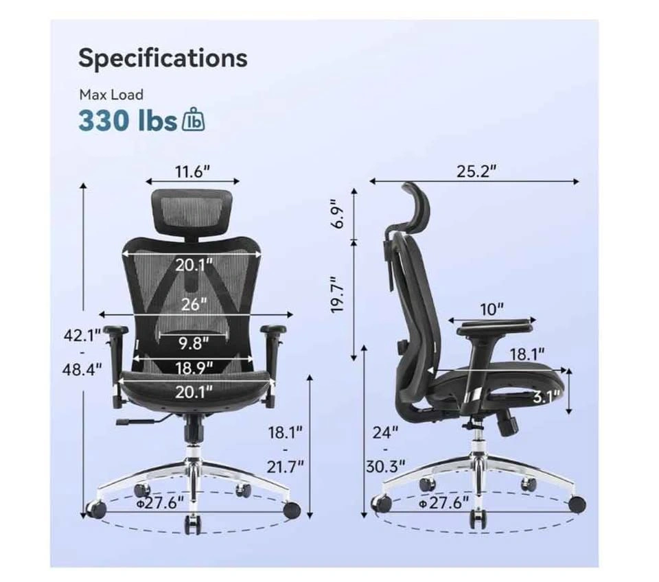 SIHOO Ergonomic Office Chair with 3 Way Armrests - photo 5