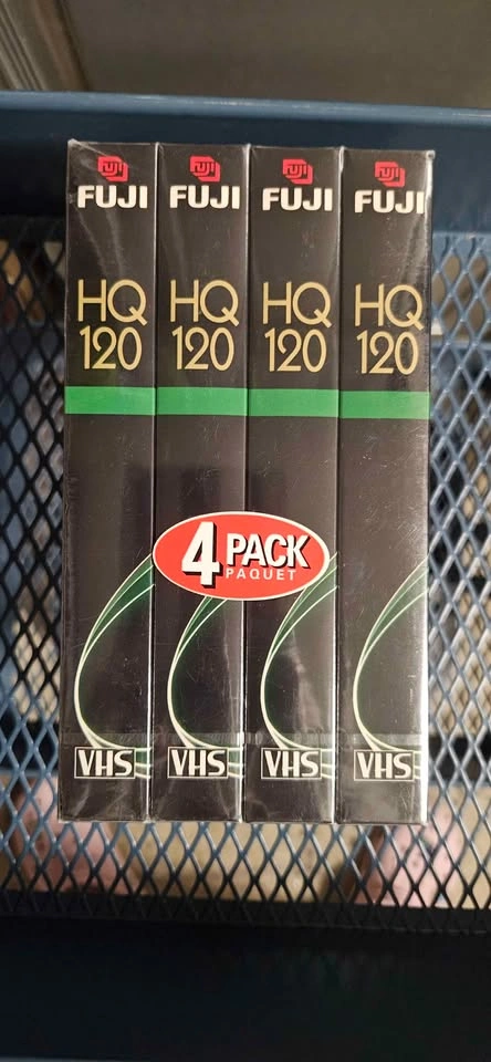 Factory sealed four pack of Fuji HQ 120 blank videotapes - photo 2