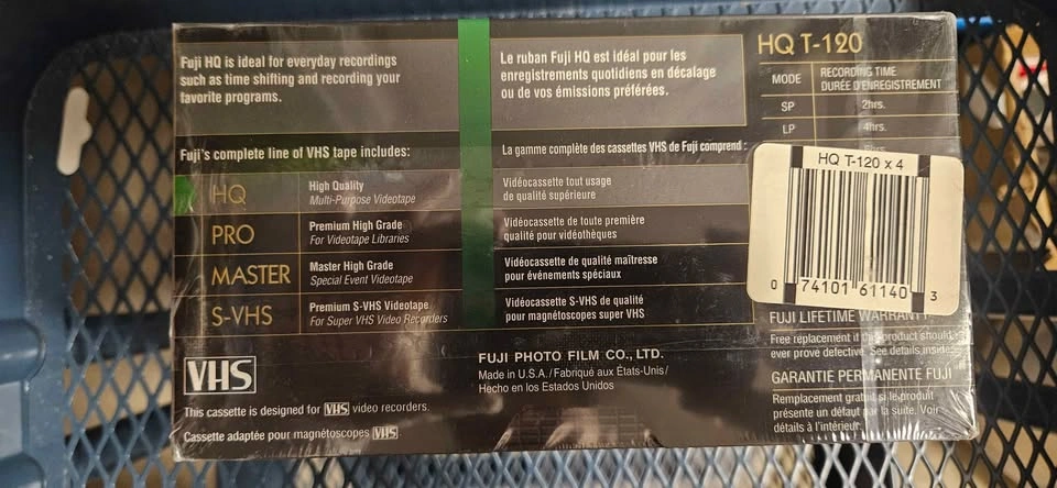 Factory sealed four pack of Fuji HQ 120 blank videotapes - photo 3