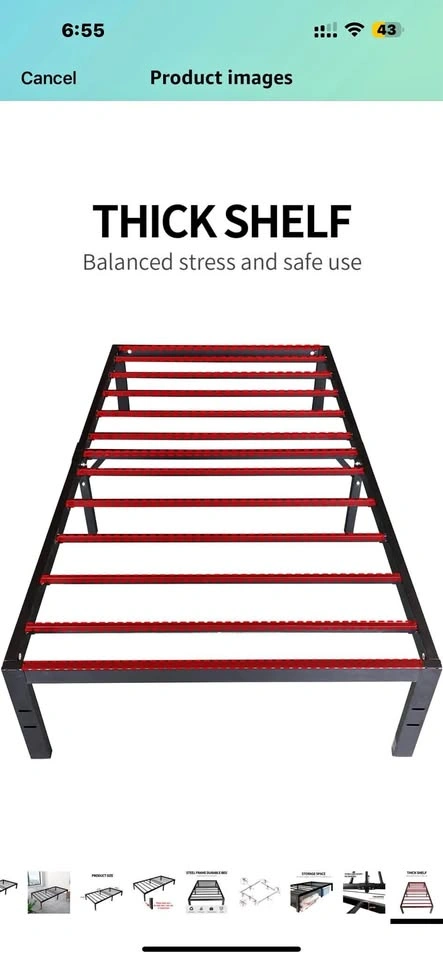 LiveartyTM 14-Inch Twin Size Slat Mattress Foundation