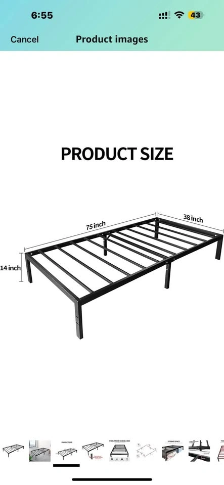 LiveartyTM 14-Inch Twin Size Slat Mattress Foundation - photo 5