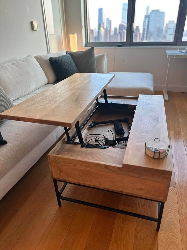 Industrial Storage Light Brown Coffee Table - photo 2