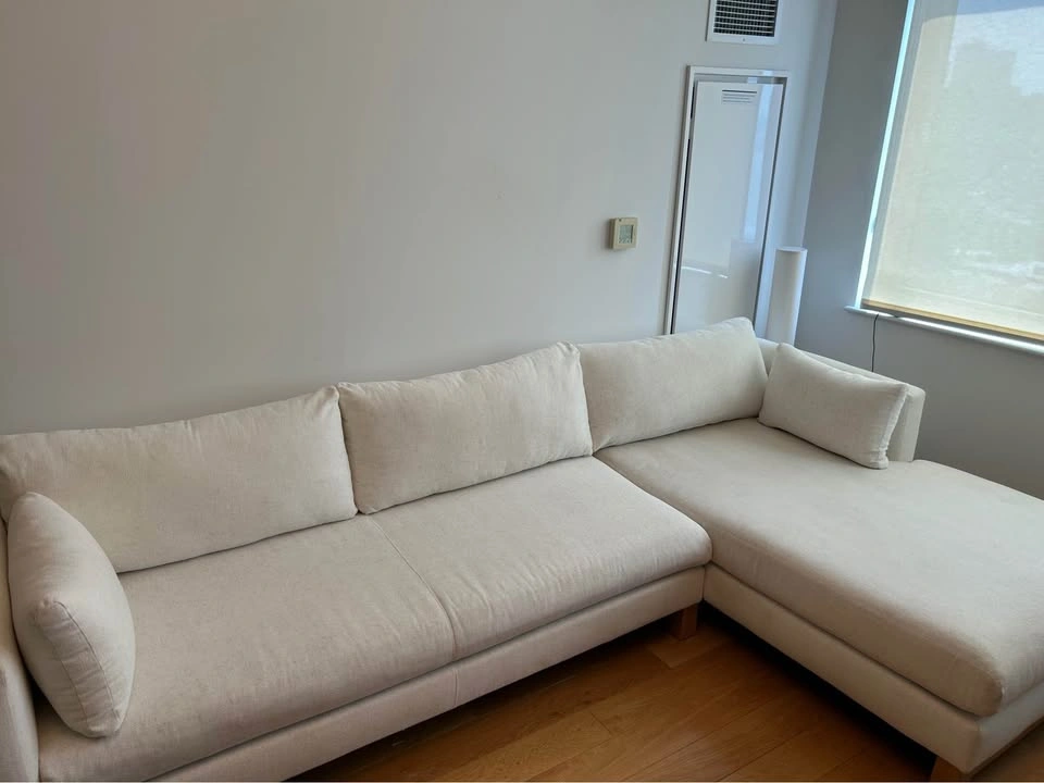Crate and Barrell White Sectional Couch - photo 2