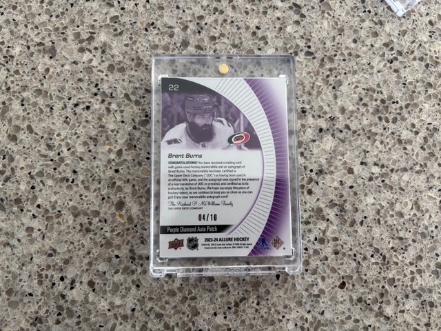 Brent Burns Purple Diamond Patch Auto #/10 - photo 2