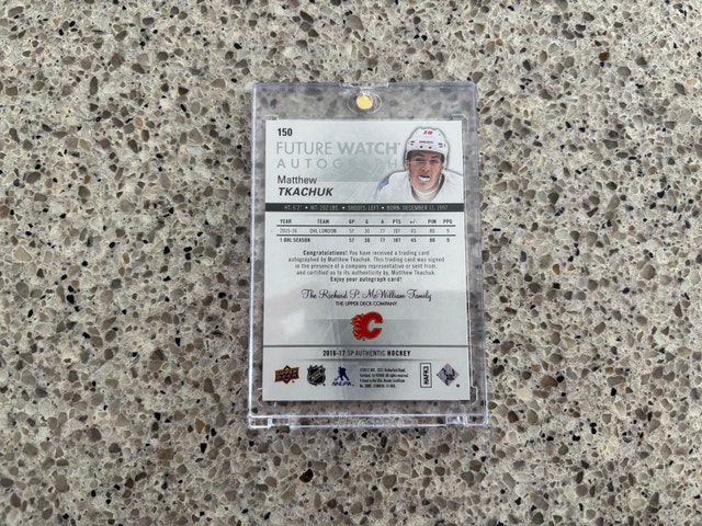 Matthew Tkachuk Future Watch Auto #/999 - photo 2