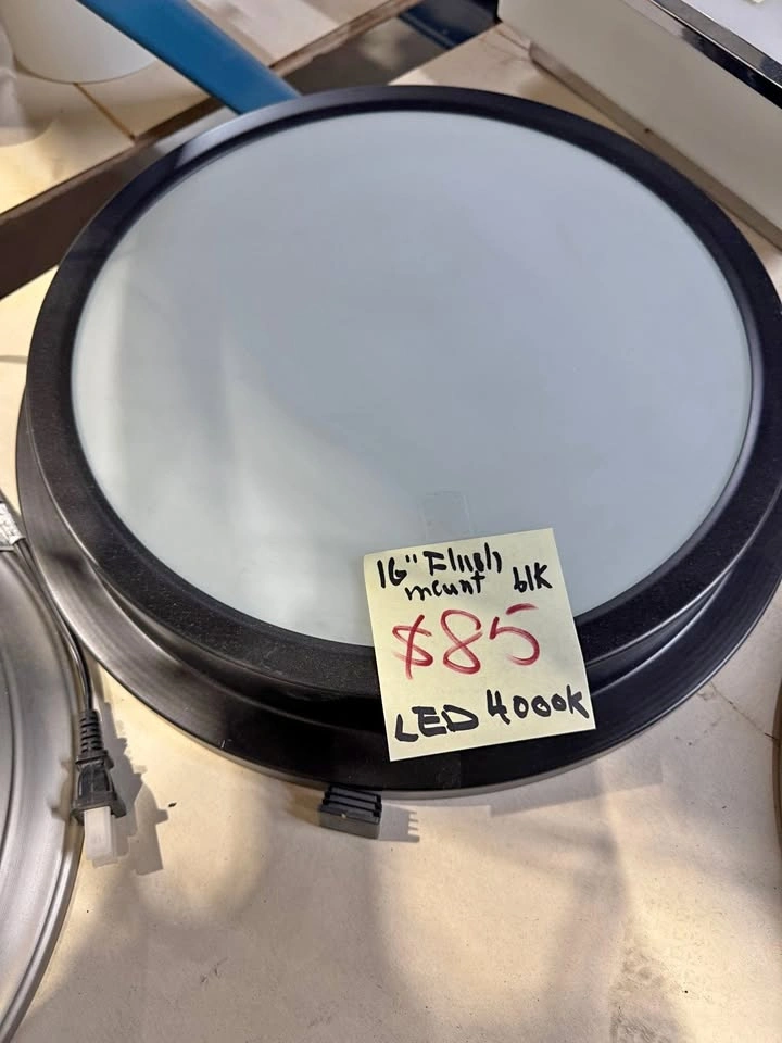 16-Inch Black LED Flush Mount Ceiling Light