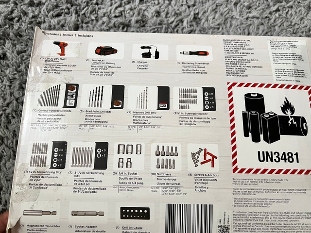 Black & Decker 20V Cordless Drill, 100pc Accessory Set - photo 2