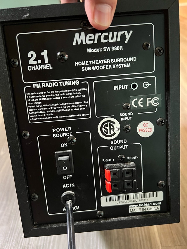 Mercury speaker with subwoofer - photo 2