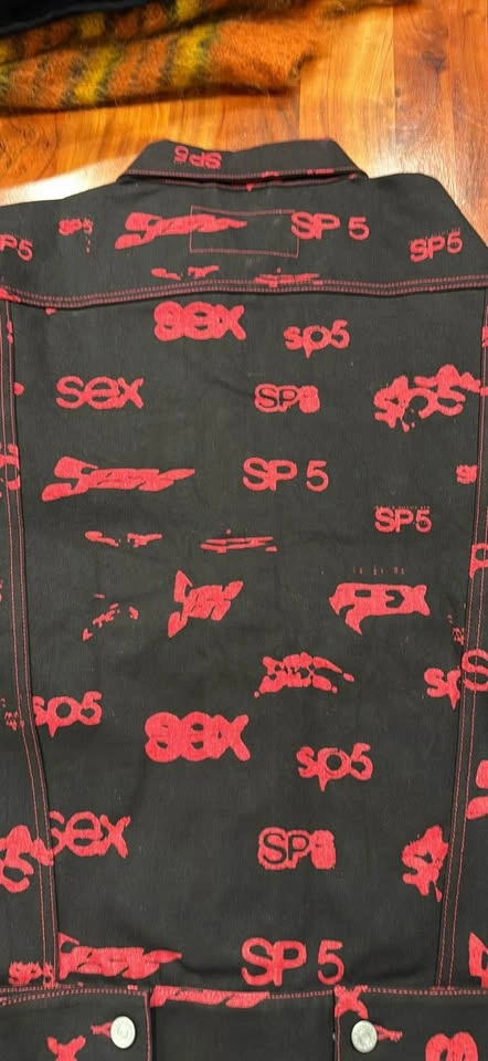 Sp5der 5EX AOP Denim Trucker Jacket 'Black' - Size XXL - photo 3