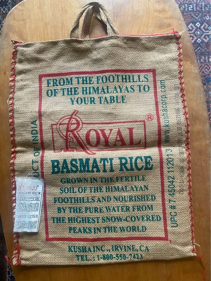 Upcycled burlap tote bag - photo 2