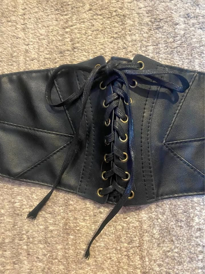 Faux Leather black corset belt
