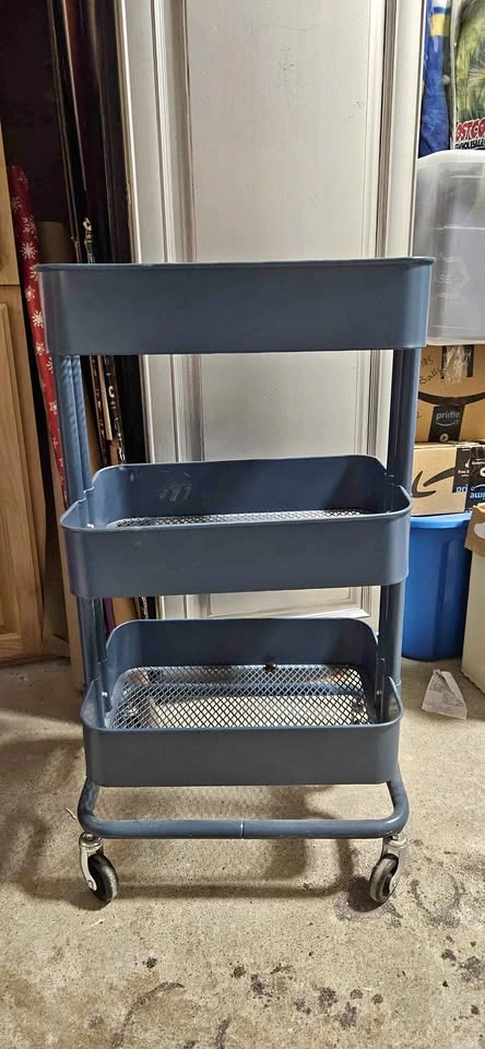 Three tier utility rolling storage cart