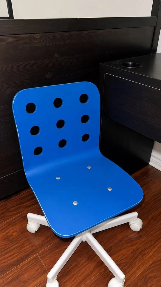 Modern Black Desk with Rolling Chair & LED lamp set - photo 2