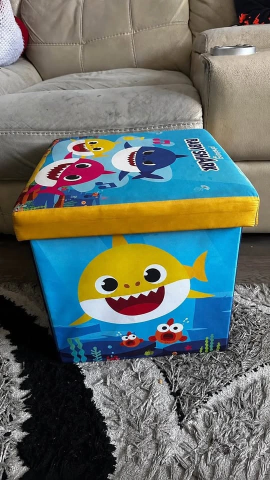 Baby Shark Kids Storage Ottoman Toy Box - photo 3