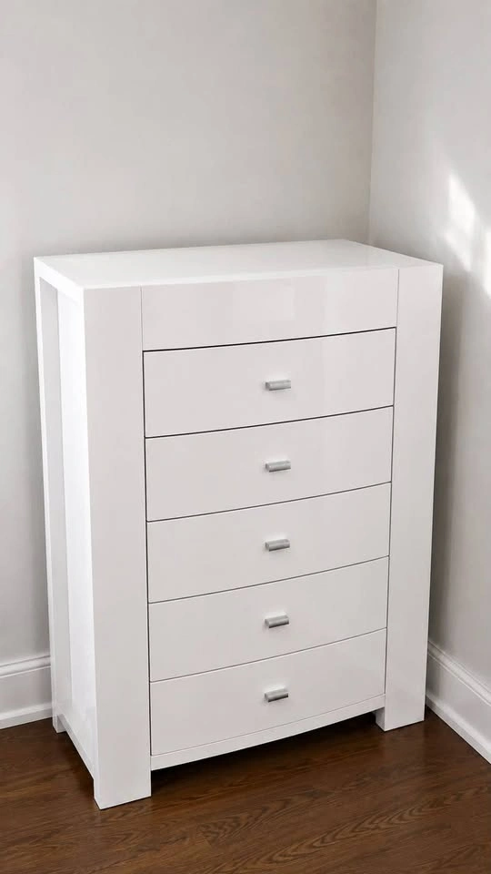 White Jewelry Armoire with Mirror & Storage Drawers