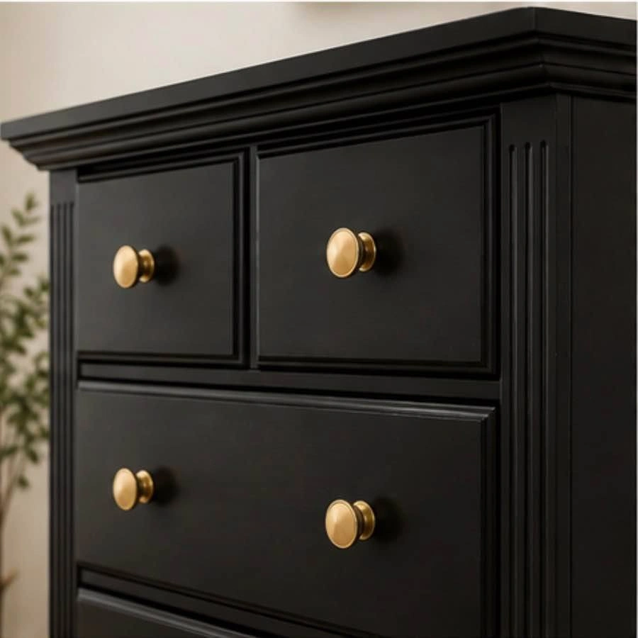 SOLID WOOD, oversized 6-Drawer Dresser | Black + Gold - photo 3