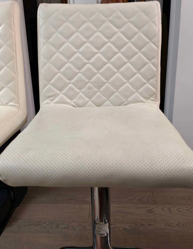 HomeSense White Faux Leather Bar Stools - Set of 2 - photo 2