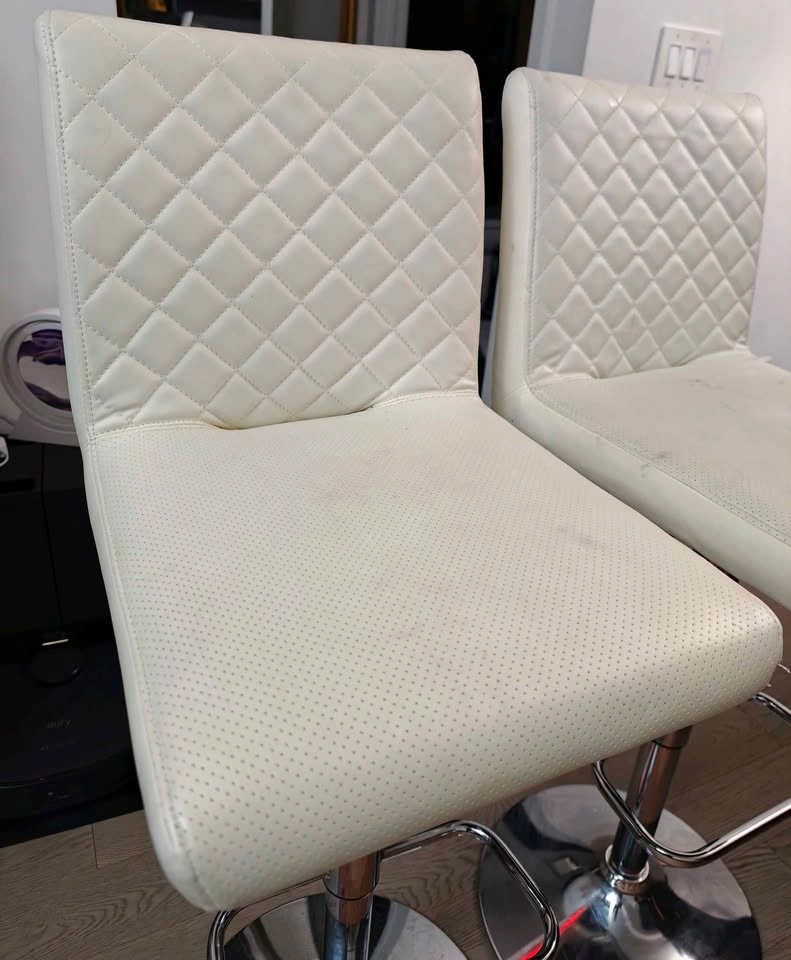 HomeSense White Faux Leather Bar Stools - Set of 2 - photo 5