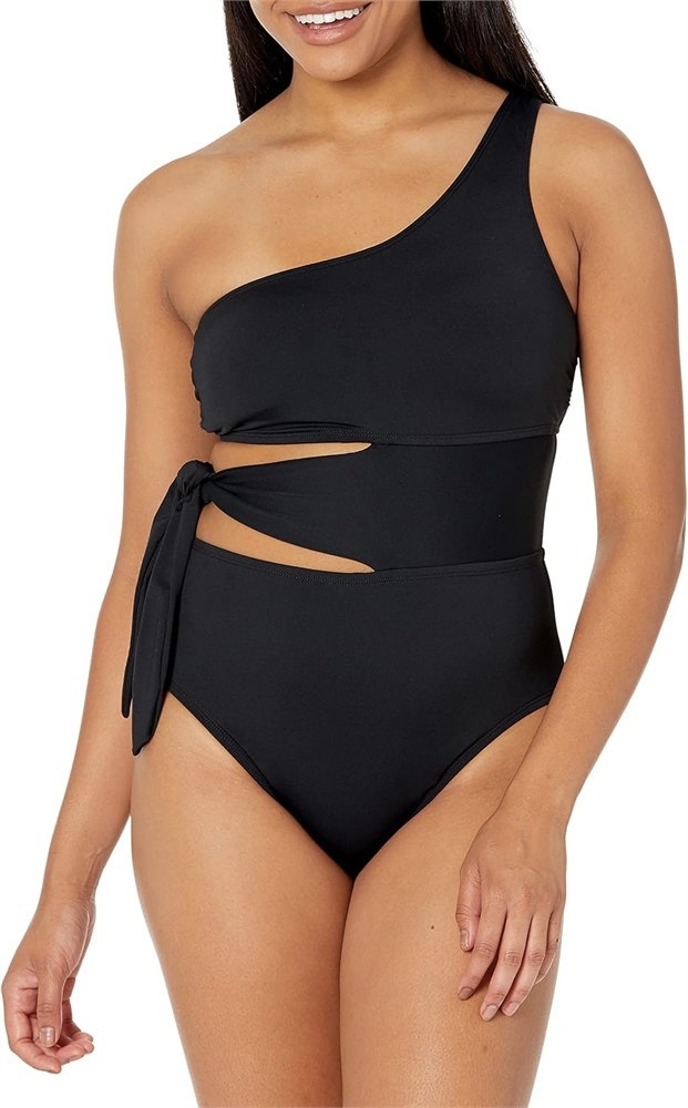 Size 10 La Blanca Women's Island Goddess Cutout One-Shoulder