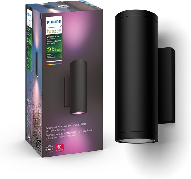 Philips Hue Appear Outdoor Smart Wall Light, Black