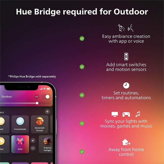 Philips Hue Appear Outdoor Smart Wall Light, Black - photo 2